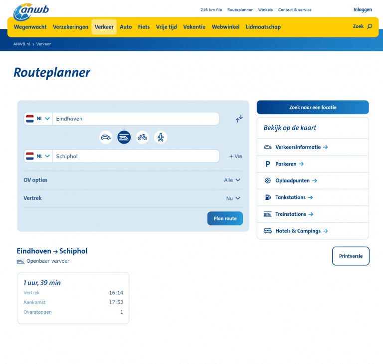 Ov Reisplanner Ns En Anwb Goedkoop Treinkaartje Nl