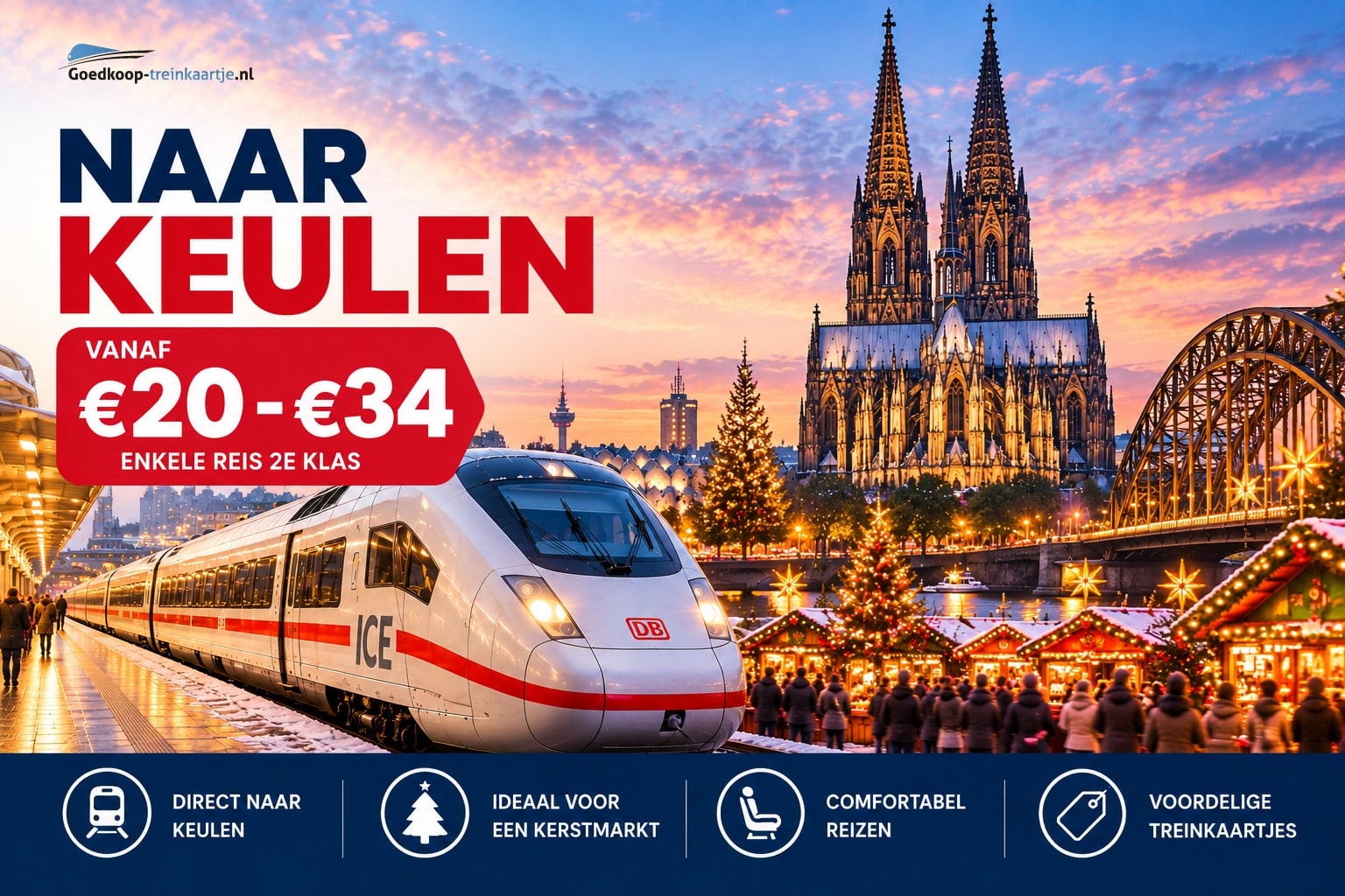 Keulen Kerstmarkt met de trein