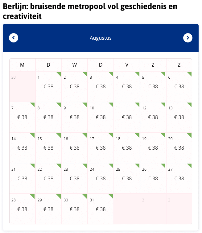 Prijskalender Vergelijken Duitsland
