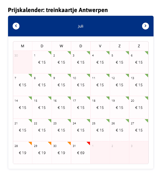Vergelijk treinkaartjes Belgie<br />
