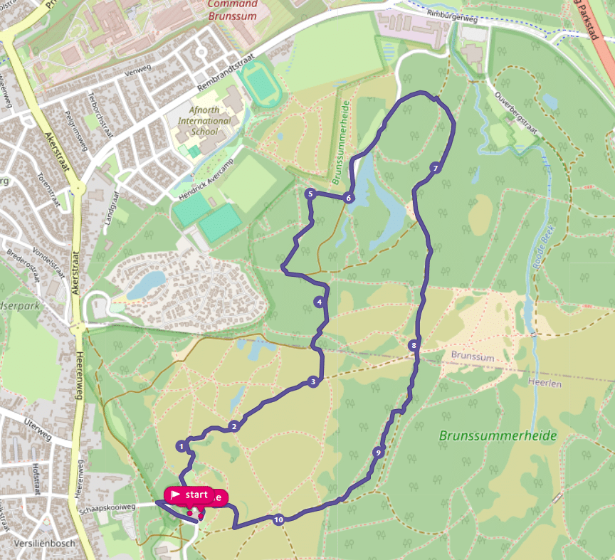 Wandelroute Brunssummerheide bij Heerlen